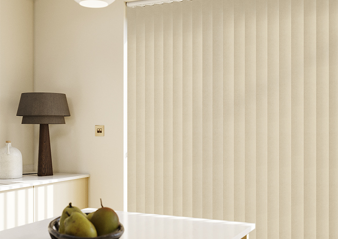 Flori Faux Suede (Blackout), Cream - Vertical Blind - Image 5